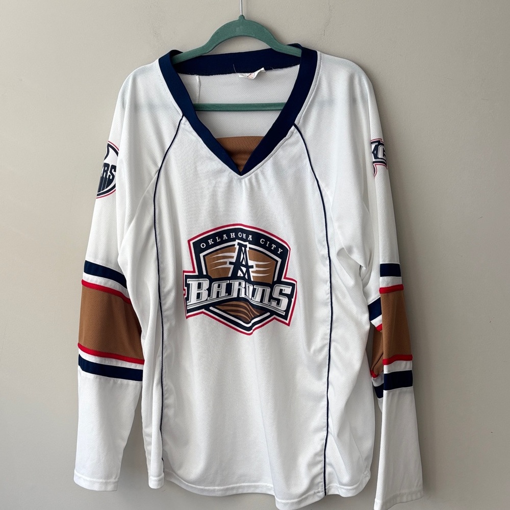 Oklahoma City Barons White and Brown promotional Jersey Sz XL